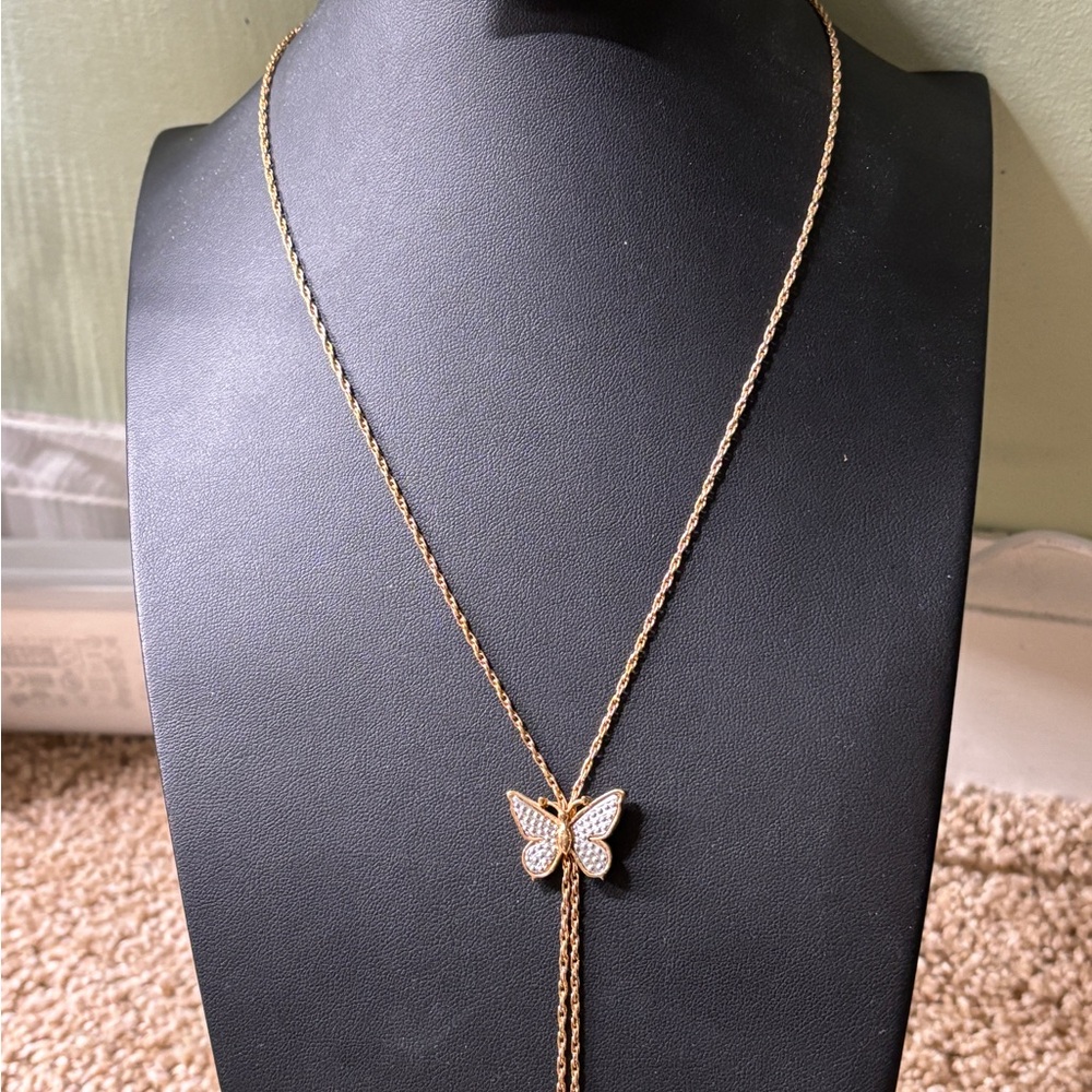 Avon Gold Butterfly Necklace